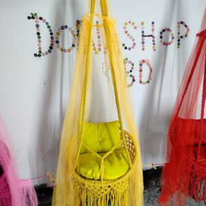 হলুদ কালার  ১৮ ইঞ্চি দোলনা  মশারি সহ